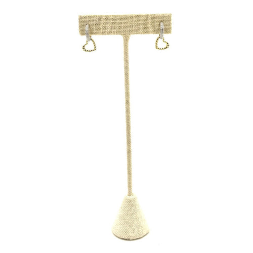 Ashley Gold Sterling Silver Open CZ Hoops With Gold Plated CZ Heart Earrings