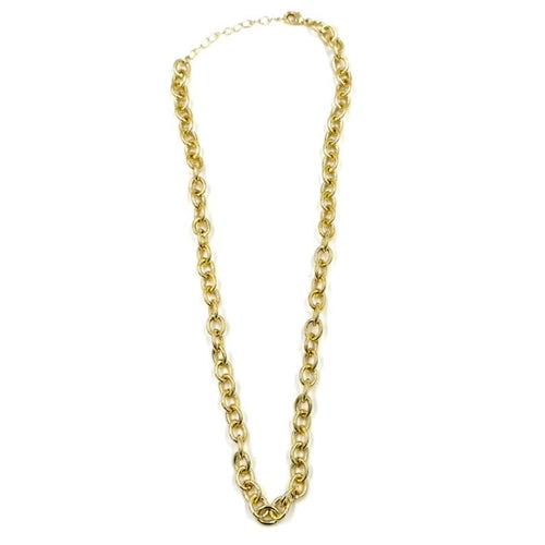 Ashley Gold Stainless Steel Gold Plated Circle Link Chain Necklace