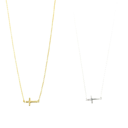 Ashley Gold Sterling Silver Cross Pendant Necklace