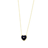 Ashley Gold Sterling Silver Semi Precious Heart Pendant With CZ Necklace