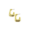 Ashley Gold Stainless Steel Gold Plated Open Long Rectangle Design Shape Hoop Earrings