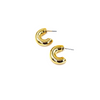 Ashley Gold Stainless Steel Gold Plated Puff Half Moon Design Hoop Earrings