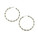 Ashley Gold Stainless Steel Interlocking Ovals 2" Hoop Earrings