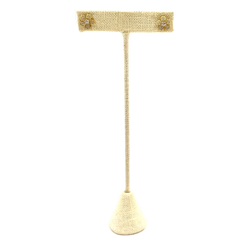 Ashley Gold Sterling Silver Gold Plated CZ Rose Design Stud Earrings