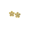 Ashley Gold Sterling Silver Gold Plated CZ Rose Design Stud Earrings
