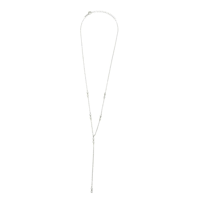 Ashley Gold Sterling Silver Assorted CZ Drop Lariat Necklace