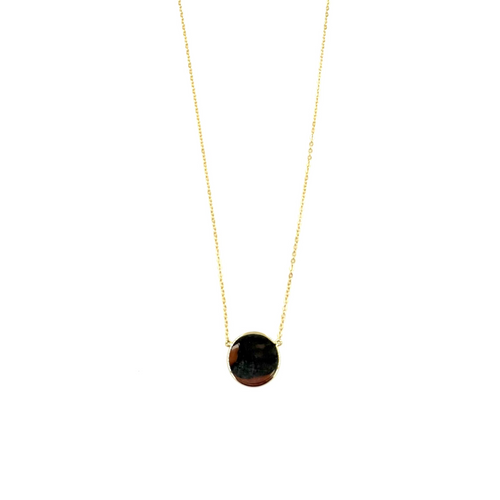 Ashley Gold Sterling Silver 1" Disc Pendant Necklace