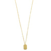 Ashley Gold Sterling Silver Gold Plated Link Chain With Dog Tag Pendant Necklace