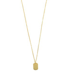 Ashley Gold Sterling Silver Gold Plated Link Chain With Dog Tag Pendant Necklace