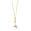 Ashley Gold Stainless Steel Gold Plated Double Drop CZ Charm Necklace