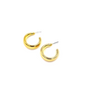 Ashley Gold Stainless Steel Open Back Wide Hoop Earrings