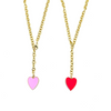 Ashley Gold Stainless Steel Gold Plated Chain Enamel Drop Heart Necklace