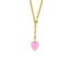 Ashley Gold Stainless Steel Gold Plated Chain Enamel Drop Heart Necklace