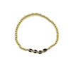 Ashley Gold Stainless Steel Gold Plated Ball Beaded Stretch Enamel Link Bracelet