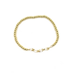 Ashley Gold Stainless Steel Gold Plated Ball Beaded Stretch Enamel Link Bracelet