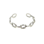 Ashley Gold Stainless Steel Gold Plated Round Link Chain Design Bangle Bracelet