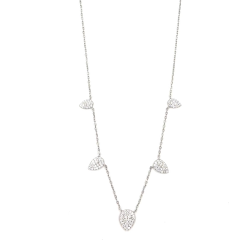Ashley Gold Sterling Silver Gold Plated 5 CZ Spike Necklace