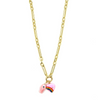 Ashley Gold Stainless Steel Gold Plated Link Design With Two Pendant Necklace