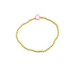 Ashley Gold Stainless Steel Gold Plated Stretch Beaded Pastel Heart Bracelet