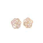 Ashley Gold Sterling Silver Gold Plated Intricate CZ Flower Stud Earrings