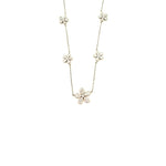 Ashley Gold Sterling Silver 5 Flower CZ Pendant Necklace