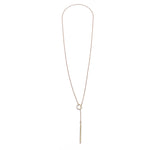 Sterling Silver Gold Plated Bar And Circle Lariat Necklace