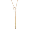 Sterling Silver Gold Plated Bar And Circle Lariat Necklace