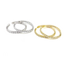 Ashley Gold Sterling Silver 2" 5MM CZ Inside/Outside Hoop Earrings