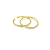 Ashley Gold Sterling Silver 2" 5MM CZ Inside/Outside Hoop Earrings