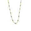 Ashley Gold Sterling Silver Gold Plated Assorted Bezel Set Green CZ Necklace