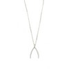 Ashley Gold Sterling Silver Circle Link Chain CZ Wishbone Necklace