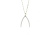 Ashley Gold Sterling Silver Circle Link Chain CZ Wishbone Necklace