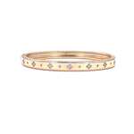 Ashley Gold Stainless Steel Gold Plated Inlay CZ Bangle Bracelet