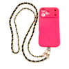 Ashley Gold Stainless Steel Gold Plated Black Leather Phone Chain