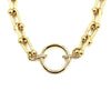 Ashley Gold Stainless Steel Gold Plated Open Circle Bike Link Design Necklace