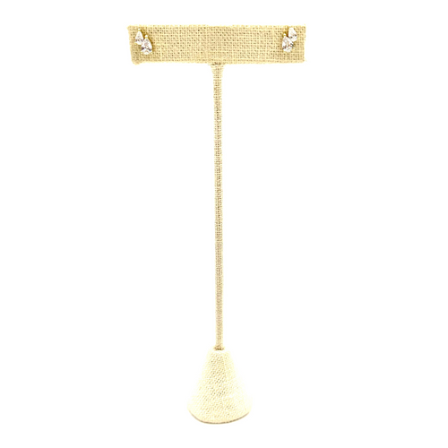 Ashley Gold Sterling Silver Gold Plated Double Shape CZ Stud Earrings