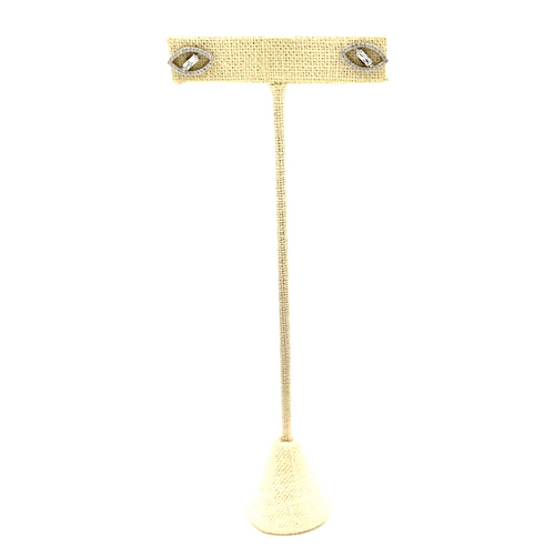 Ashley Gold Sterling Silver Oval Open CZ Stud Earrings