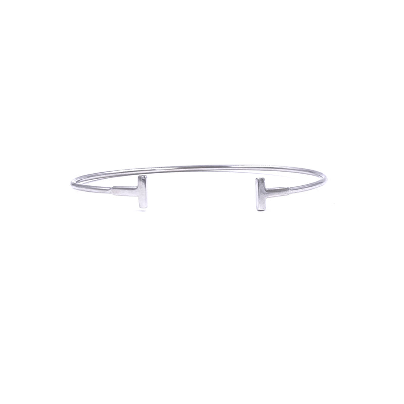 Ashley Gold Stainless Steel T Open Bangle