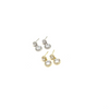 Ashley Gold Sterling Silver Double Drop Halo CZ Stud Earrings