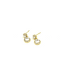 Ashley Gold Sterling Silver Double Drop Halo CZ Stud Earrings
