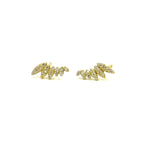 Ashley Gold Sterling Silver Gold Plated 6 Design CZ Stud Earrings