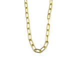 Ashley Gold Stainless Steel Gold Plated Open Rectangle Paperclip Necklace