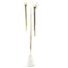 Ashley Gold Stainless Steel Gold Plated Half Moon 5 Fringe Drop Earrings