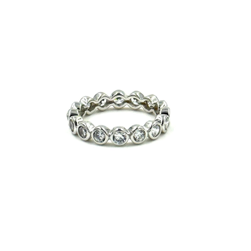 Ashley Gold Sterling Silver Bezel Set CZ Eternity Band Ring