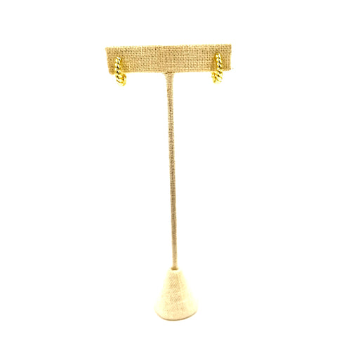 Ashley Gold Stainless Steel Gold Plated Twisted Hoop Huggie Design Earrings