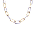 Ashley Gold Stainless Steel Gold Plated Two Toned Link Chain Design Necklace