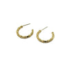 Ashley Gold Stainless Steel Gold Plated Plain Bamboo Open Back Hoop Earrings