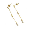 Ashley Gold Sterling Silver Drop Chain Link With CZ's Earrings