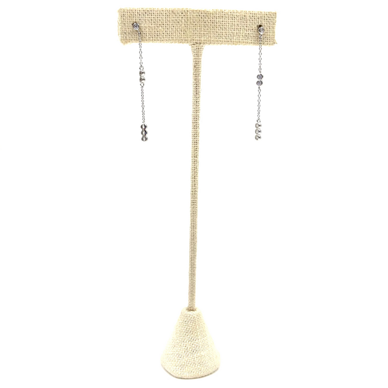 Ashley Gold Sterling Silver Drop Chain Link With CZ's Earrings