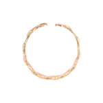 Ashley Gold Stainless Steel Gold Plated CZ Open Cap Bangle Bracelet